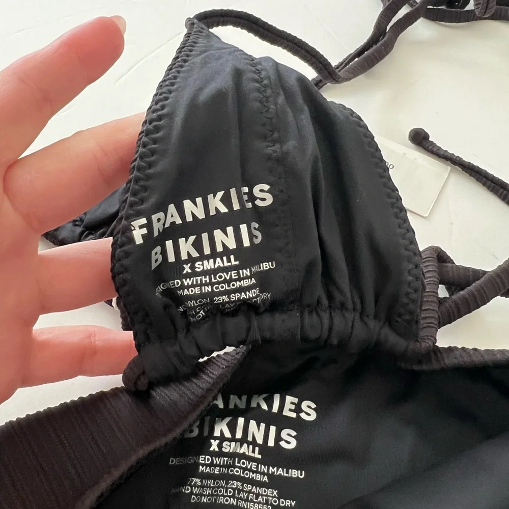 Frankie’s Bikinis Tia Black Bikini Set XS